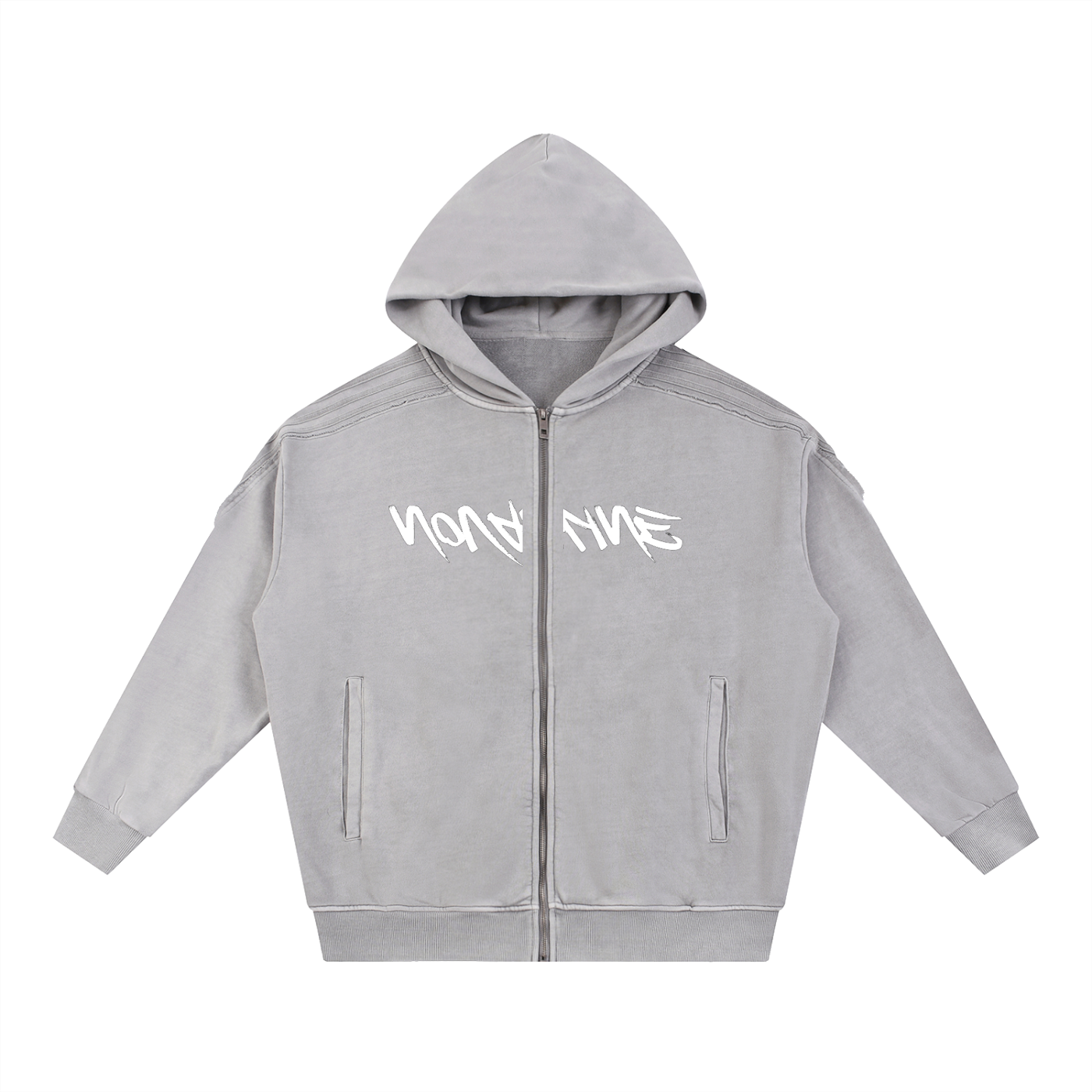 Nova Line INVERTED Snow Washed Tape Raw Edge Zip Hoodie