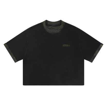 CAMO MINERAL WASHED PANEL TEE