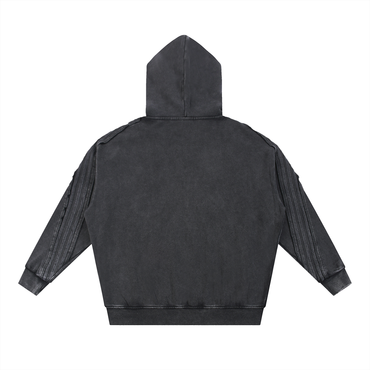 Nova Line INVERTED Snow Washed Tape Raw Edge Zip Hoodie