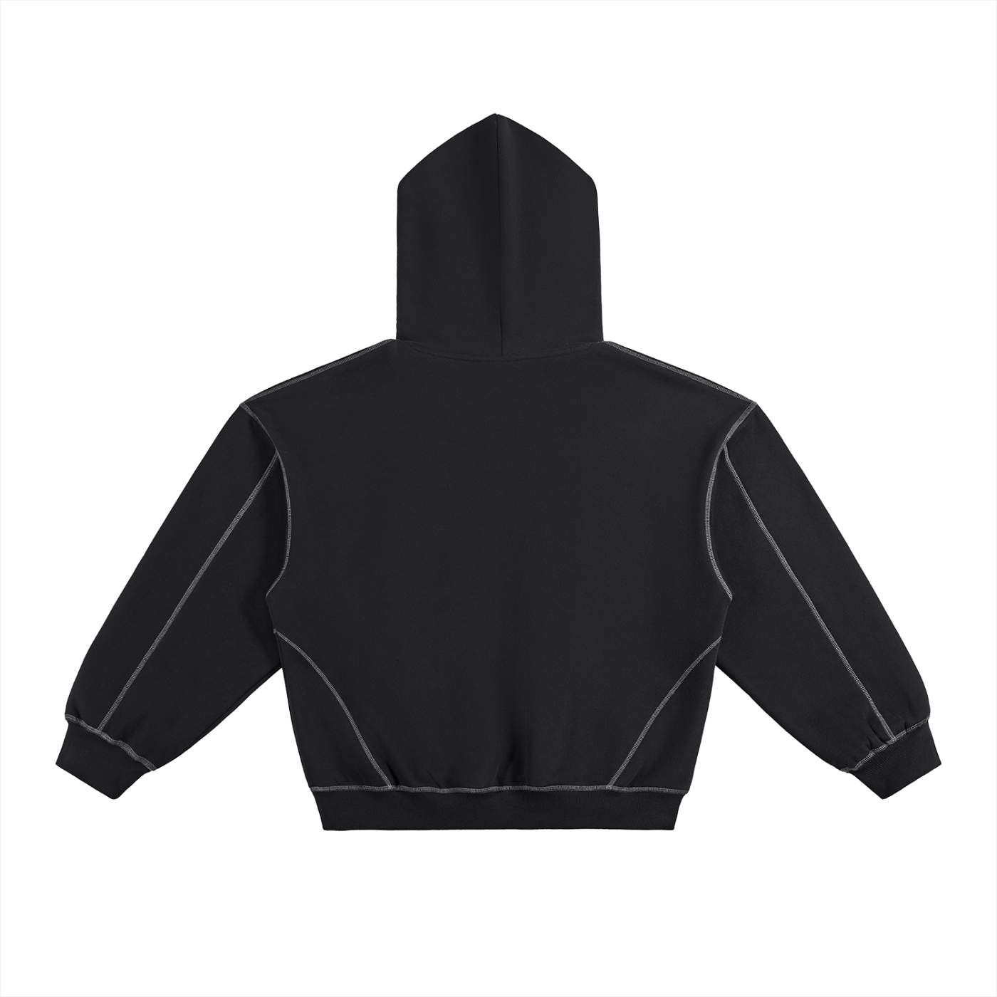 The Nova Club Contrast-Stitched Boxy Fleece Hoodie